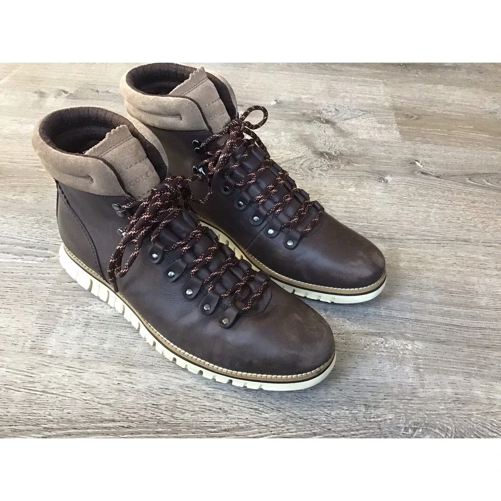 Cole Haan Mens 11.5 M ZERØGRAND Waterproof Hiker Boot Style C36294 Leather Brown